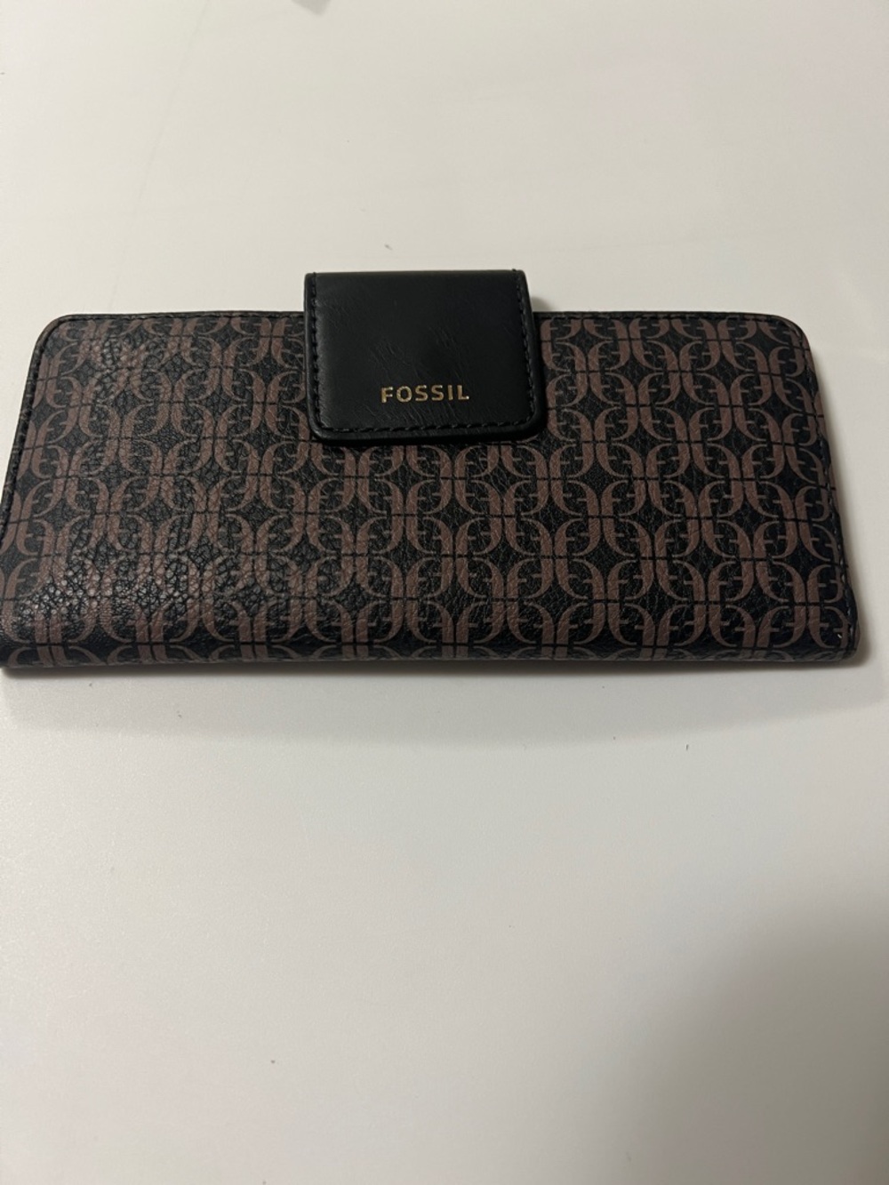 Fossil Monogram Brown and Black Continental Wallet